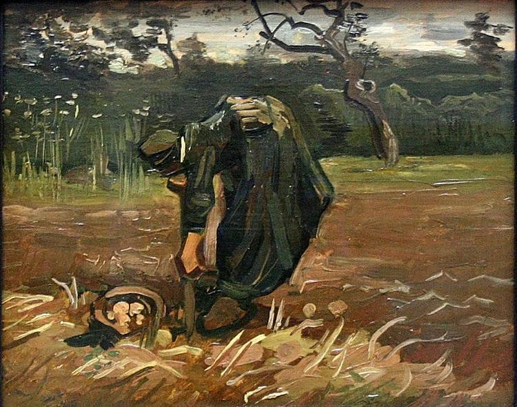 Vincent Van Gogh Peasant Woman Digging Up Potatoes China oil painting art